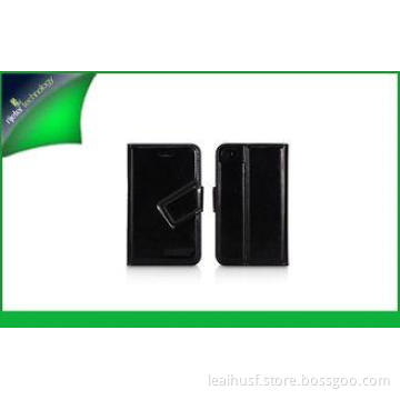 Custom Black Vertical Leather Cell Phone Cases For Iphone 4